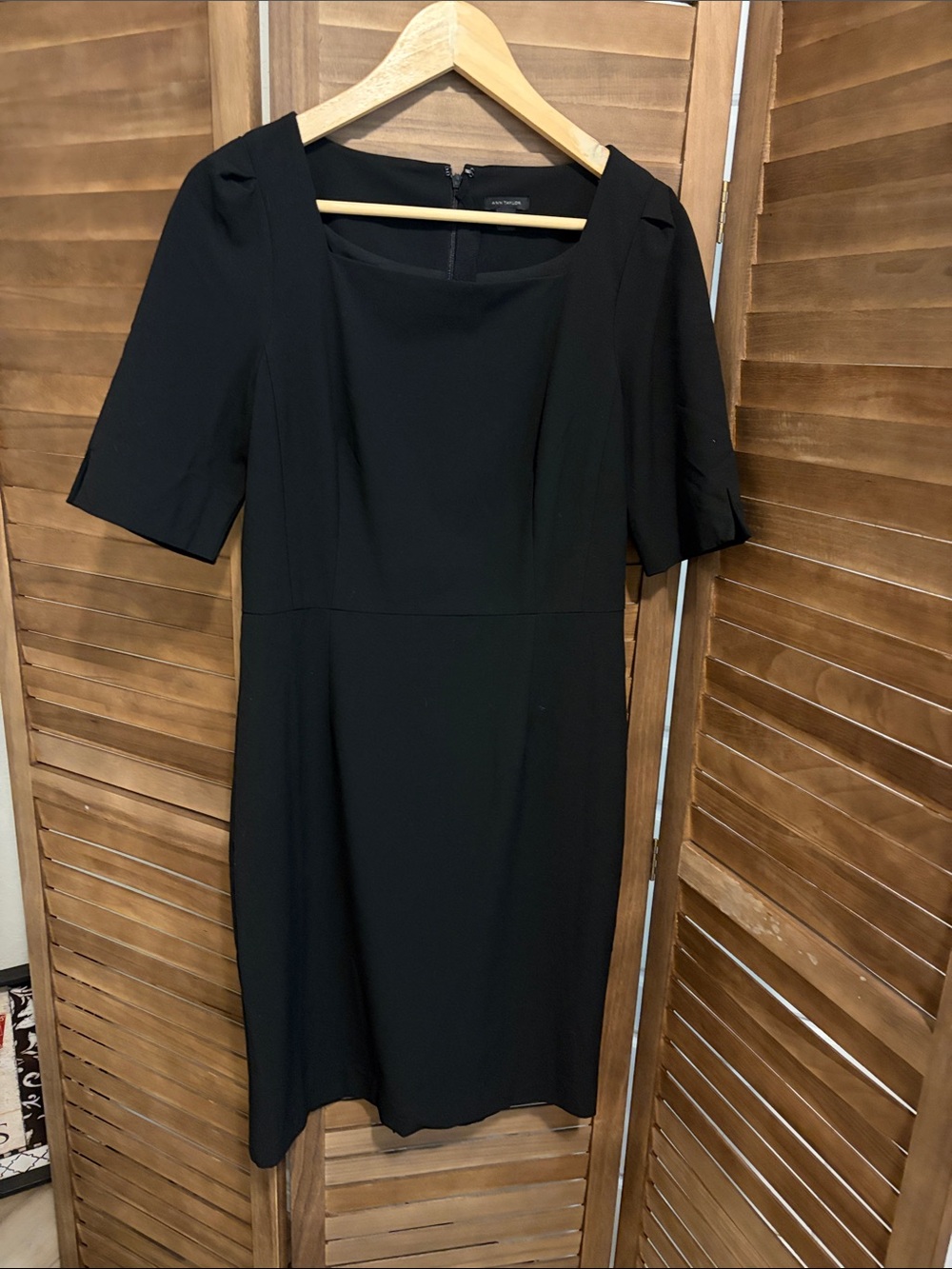 Ann Taylor Black Midi Sheath Dress